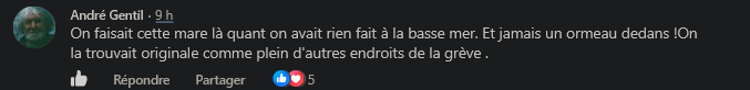 Commentaire d'Andr� Gentil suite � cet article.